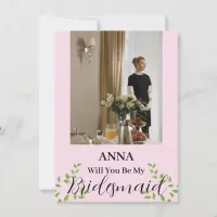 Will You Be My Photo Proposal Elegant bridesmaid Holiday Card