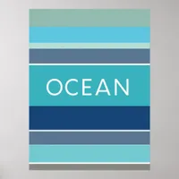 Colours of the Ocean Waves Modern Abstract Art Poster