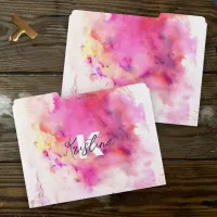 Abstract Artistic Watercolor Vivid Colors Custom File Folder