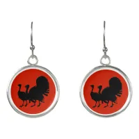 Silhouette of Turkeys Earrings