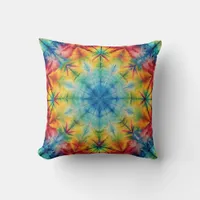 Tie Dye Spiral in Aqua Throw Pillow