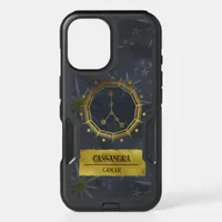 Cancer Dark Zodiac Astrology: Black & Gold iPhone 16 Case