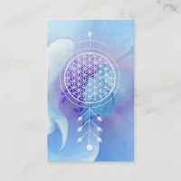 *~* Flower of Life Rose Sacred Geometry Yoga Reiki Business Card