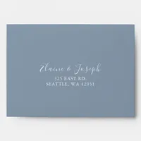 Simple Modern Dusty Blue Wedding Envelope