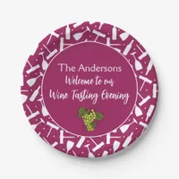 Wine Tasting Party Custom Name Paper Plates