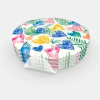 Watercolor Hearts Coaster Set