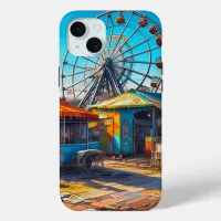 Abandoned Carnival Empty Ferris Wheel and Rides iPhone 15 Plus Case