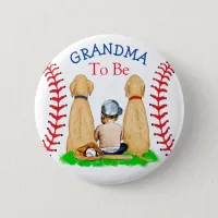 Boy's Baseball Themed Baby | Grandma to be Button
