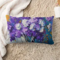 Pretty Vintage Purple Flowers Lumbar Pillow