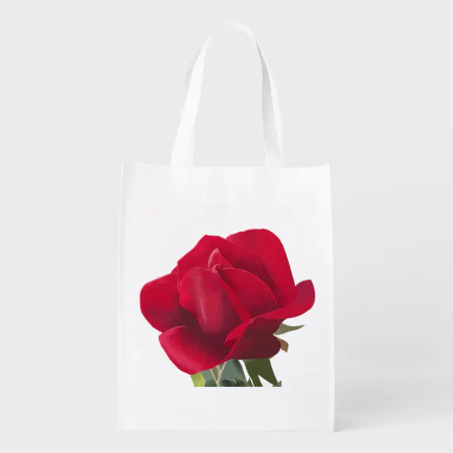 Rose rouge - Red rose  Grocery Bag