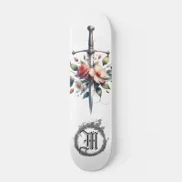 *~* Fire AP88 Medieval Sword Floral Floral Skateboard