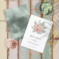 Watercolor Bouquet Wedding Blush ID654 Save The Date