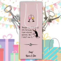 Through Rosé Colored Glasses, Wine Pun Cat Wine Gift Bag