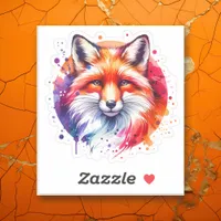 Watercolor Fox Illustration Sticker