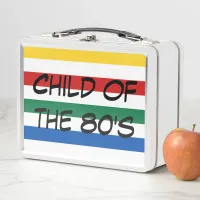 1980s Multicolor Stripes Metal Lunchbox