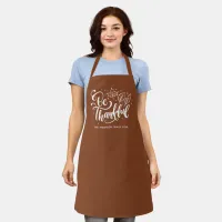 Thanksgiving Be Thankful Script Harvest Brown Apron