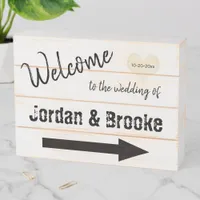 Rustic Wedding Welcome - Farmhouse Style Wooden Box Sign