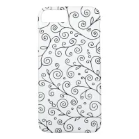 Black and White Curling Vines Floral iPhone 8/7 Case