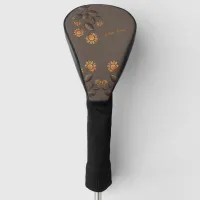 Golden Flowers Golf Head Cover