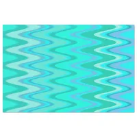 Modern zigzag pattern - waves in turquoise tissue paper