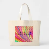 Totally Awesome Mom  Pink Swirl Puzzle Design Large Tote Bag