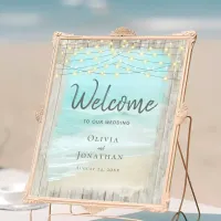 Rustic Beach Ocean Wedding Welcome  Poster