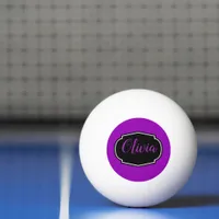 Vibrant, Bold Purple Personalized  Ping Pong Ball