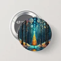 Iridescent Holiday Dream 🎄 Glowing Christmas Tree Button