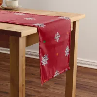 Christmas dots with snowflake pattern short table runner