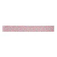 Cute Colorful Watercolor Unicorn Birthday Satin Ribbon