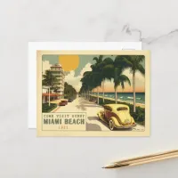 1920s Retro Miami Beach Ocean Drive Postcard