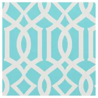 Chic Turquoise Blue Trellis Lattice Pattern Fabric