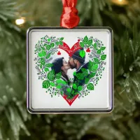 Merry Christmas Sweetheart | Heart Christmas Photo Metal Ornament