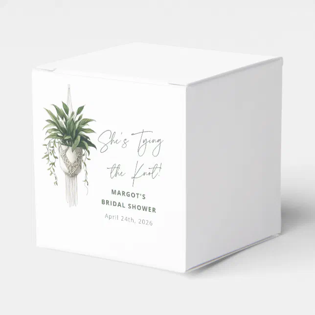 Boho Chic Botanical "Tie the Knot" Bridal Shower Favor Boxes