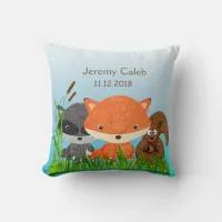 Personalized Woodlands Animals Fox Throw Pillow