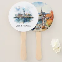 Newport, Rhode Island Destination Wedding Hand Fan