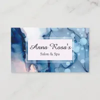 *~* Salon & Spa Abstract Blue Artistic Chic Business Card