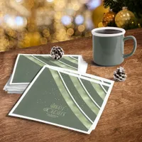 Christmas Stripe Pattern Green/White ID862 Napkins