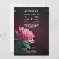 Elegant Lotus Wedding Invitation | Floral Cosmic 