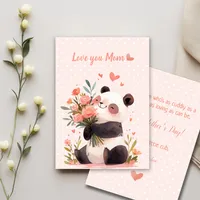 Cute Panda Love You Mom Gifts For Mothers Day