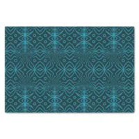 Modern Denim Blue Decorative Geometric Pattern Tissue Paper