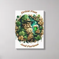 Enchanted Evening of Ale A Leprechauns Toast 12x16 Canvas Print