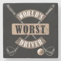 World's Worst Driver WWDa Stone Coaster