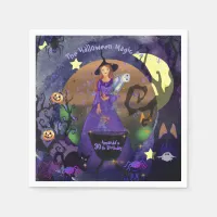 Halloween Witch Purple Birthday Party Napkins