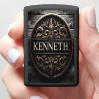 Carved Wooden Sign With Kenneth Zippo Lighter