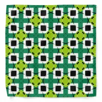 Abstract Modern Green Black & Yellow Pattern Bandana