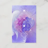 *~* Cosmic Moon Blue Rose Sacred Geometry Business Card