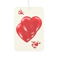 Simple Red Hearts on White Happy Valentine's Day | Air Freshener