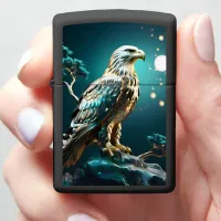 Moonlit Night with Golden Eagle Zippo Lighter