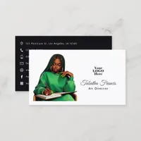 Empowered Afro Black Woman Leadership Art Business Card